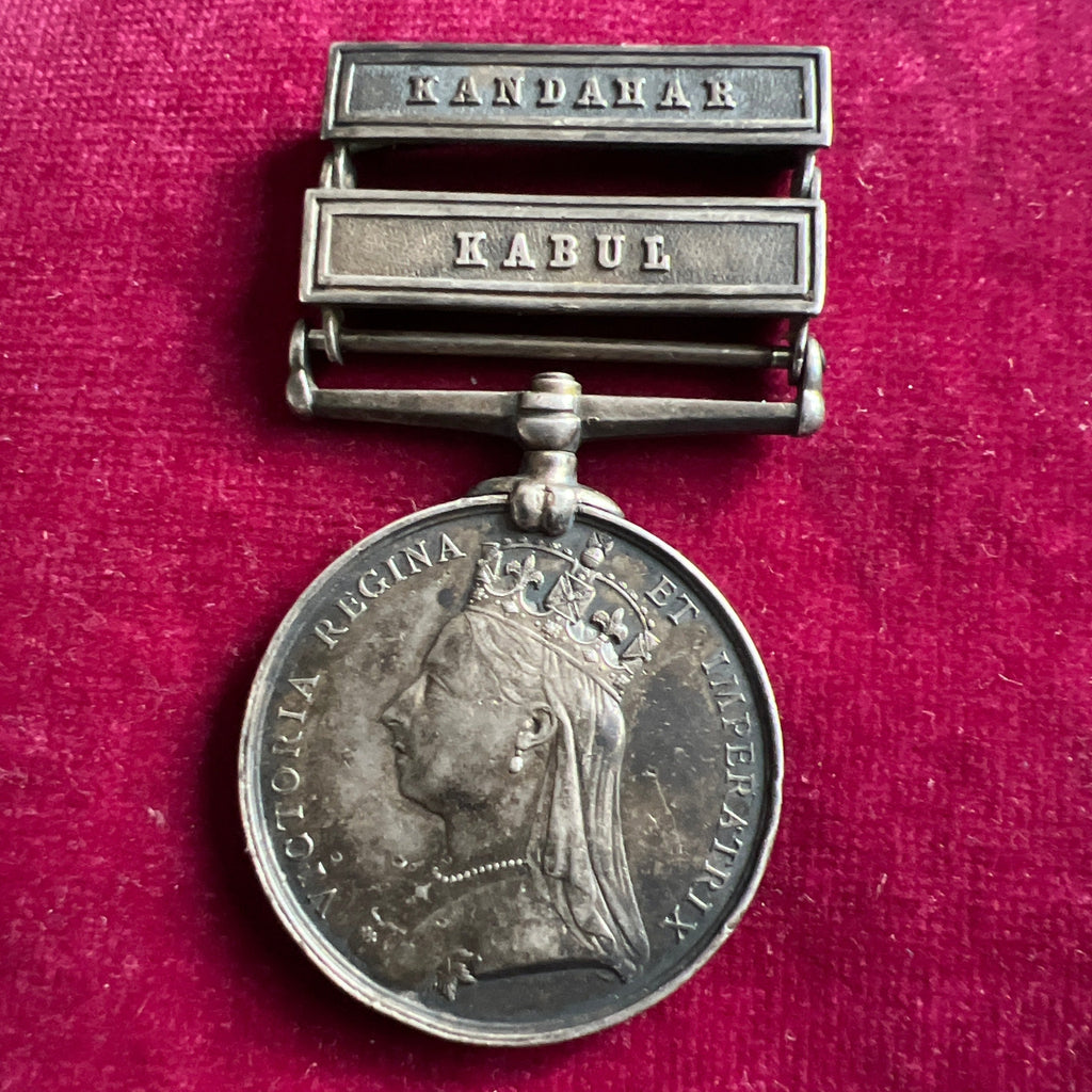 Afghanistan Medal 1878-80, 2 bars: Kandahar & Kabul, to 1387 Private Charles Walker, 9th Lancers, with copy of roll, confirmed bars