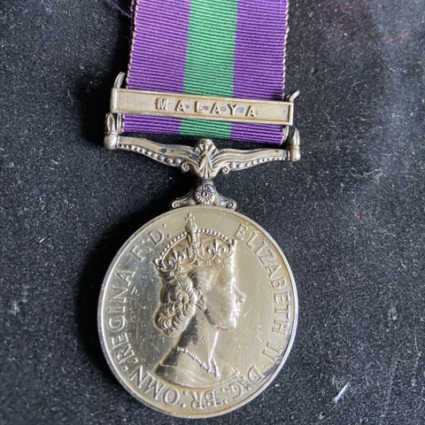 General Service Medal, Malaya bar, to 23235690 CFN B. J. Crook, R.E.M.E.