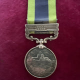 India General Service Medal 1908-35, King Edward VII issue, North West Frontier 1908 bar, to 9798 Pte. W. G. Woodward, 1st Battalion, Northumberland Fusiliers