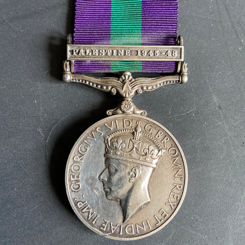 General Service Medal, Palestine 1945-48 bar, to 14897218 Private R. H. Osborn, Middlesex Regiment
