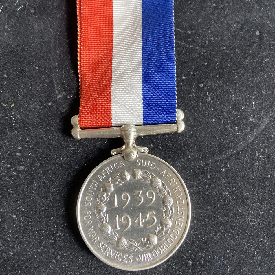 South Africa War Medal, 1939-1945, in silver
