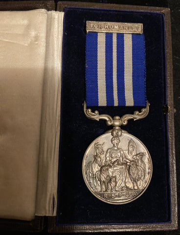 R.S.P.C.A. Medal in silver to Hyla Newton, 1923, believed to have been awarded in the Somerset area