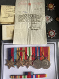 Group of 5 to Pte. Arthur Edward Morrill, 2 Royal Horse Artillery, served Dunkirk, wounded at Alamein, after the war served with the Leeds Fire Brigade from 5th May 1946 until 16th May 1975, with original documents and some research