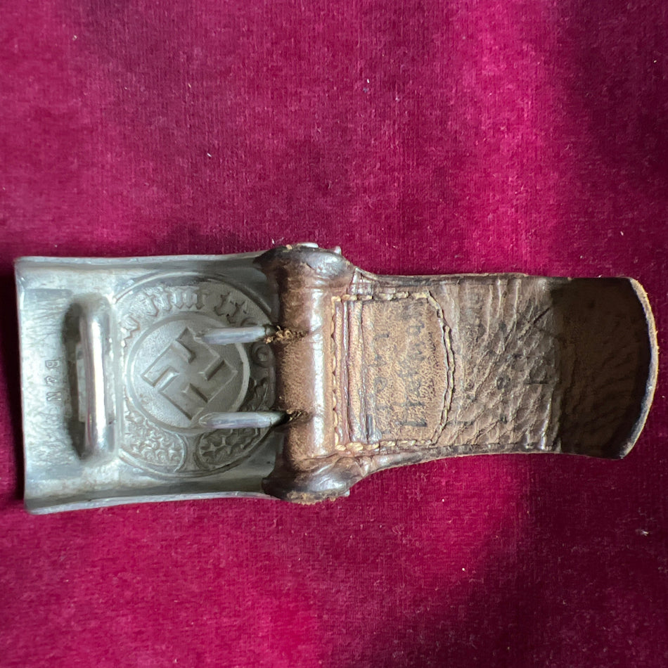 Nazi Germany, police belt buckle, with maker tag, dated 1939, complete