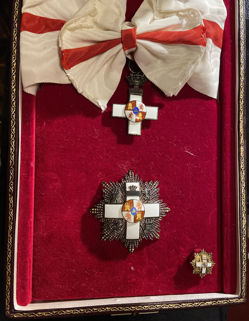 Spain, Order of Merit, Grand Cross set, early type, in case made by F. Laz of Madrid