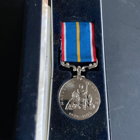 National Service Medal in box