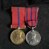 Miniature King Edward VII Police Coronation Medal & King George V Police Coronation Medal pair