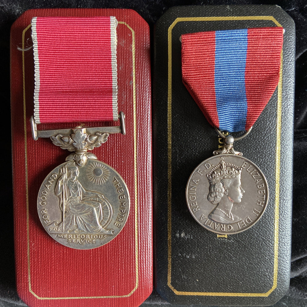 British Empire Medal, Civil/ Imperial Service Medal pair to James Stenhouse, Charge Hand Plumber Property Services Agency, Department of the Environment. BEM London Gazette 12 June 1976, ISM 10 January 1986