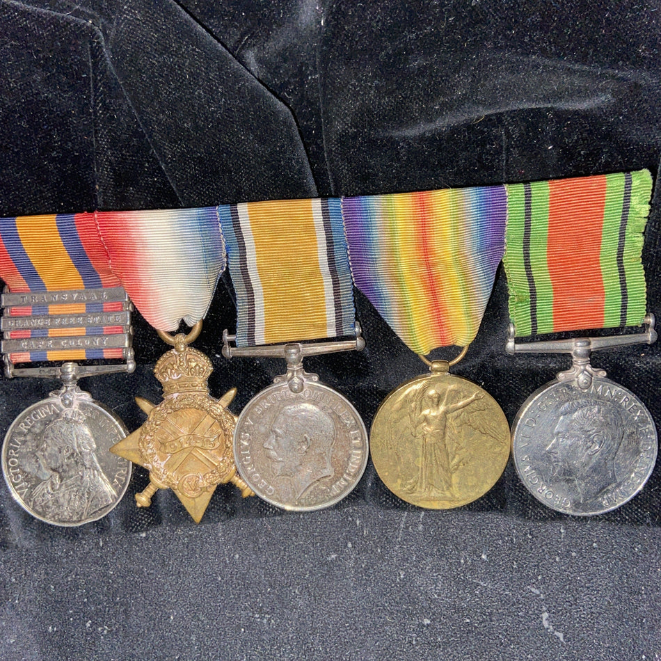 Group of 5 to the Honourable Captain Denys Scott, Royal North Devonshire Hussars. Served with the Tank Corps Carrier Company in WW1 and took part in many battles. Later served as Major in the 5 Bn., Devon Home Guard. An interesting group, see description