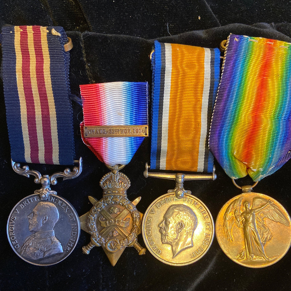 WW1 group of 4 to RFRRA 3538 Driver R. Fitch, 15 Brigade & 80 Battery, R.F.A. Military Medal, London Gazette 9th July 1917, wounded November 1917