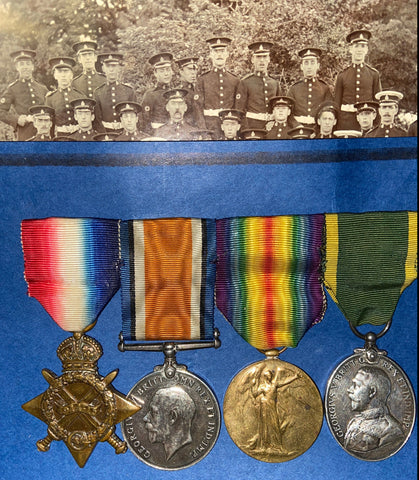 WW1 group of 4 to Austin John Edmunds, Royal Army Medical Corps, with photo & history