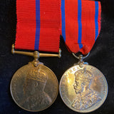 King George V Police Coronation Medal/ King Edward VII Police Coronation Medal pair to George William Manual, Metropolitan Police, Warrant Number 85761, joined 27/11/1899, left 30/11/1925, last posted to X Division, Sub Divisional inspector, with history