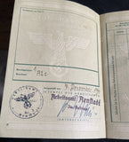 Nazi Germany, Arbeitsbuch für Ausländer, Labour Book for Foreigners, to a Ukrainian worker named Maria Swyszcz, with photo