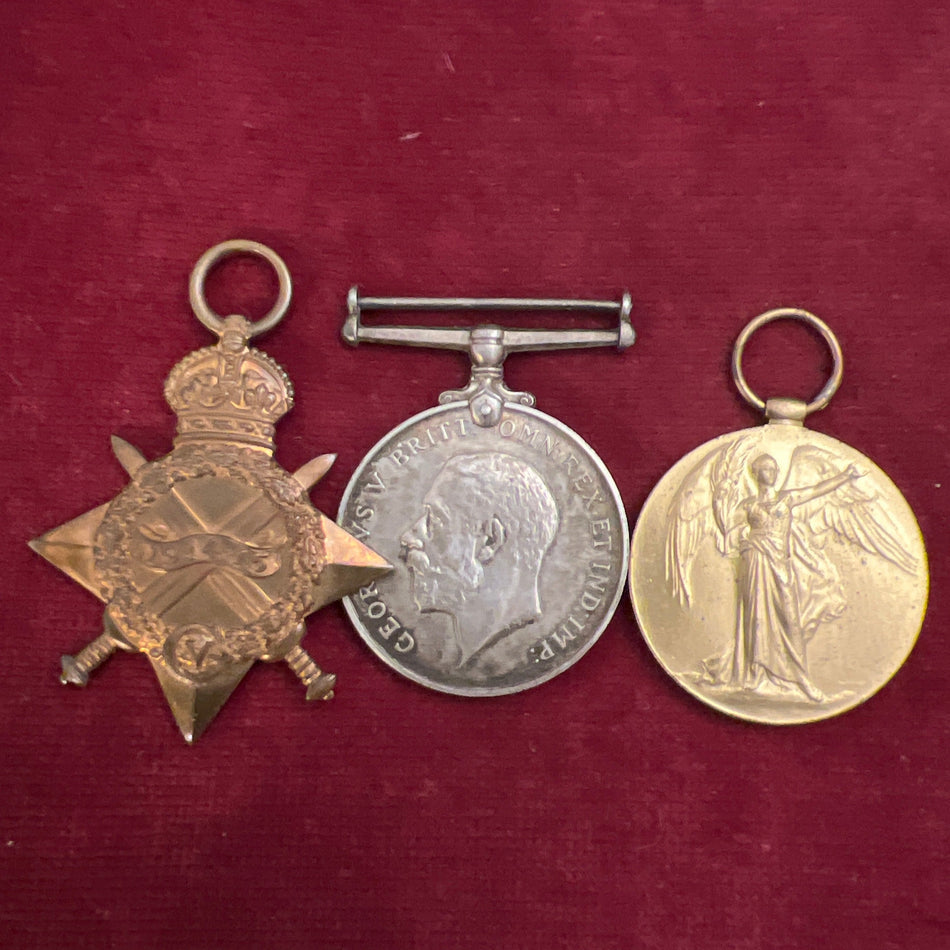WW1 trio to K/17179 Richard Henry Congdon, killed on H.M.S. Bullfinch, 15th August 1914, Scartho Road Cemetery, Grimsby, early casualty