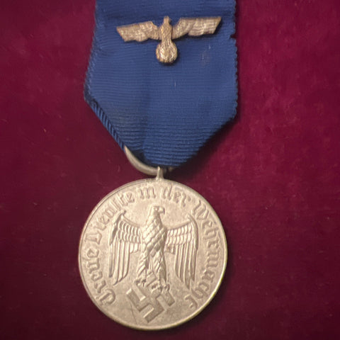 Nazi Germany, Armed Forces 4 Years Long Service Medal, with emblem