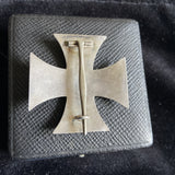 Germany, WW1 Iron Cross, 1st class, convex type, hallmarked 900, in case of issue, a nice example