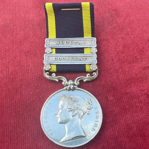 Punjab Medal, 1848-49, 2 bars: Mooltan & Goojerat, to Private Sewdeen Aheir Scinde, C.B.C.