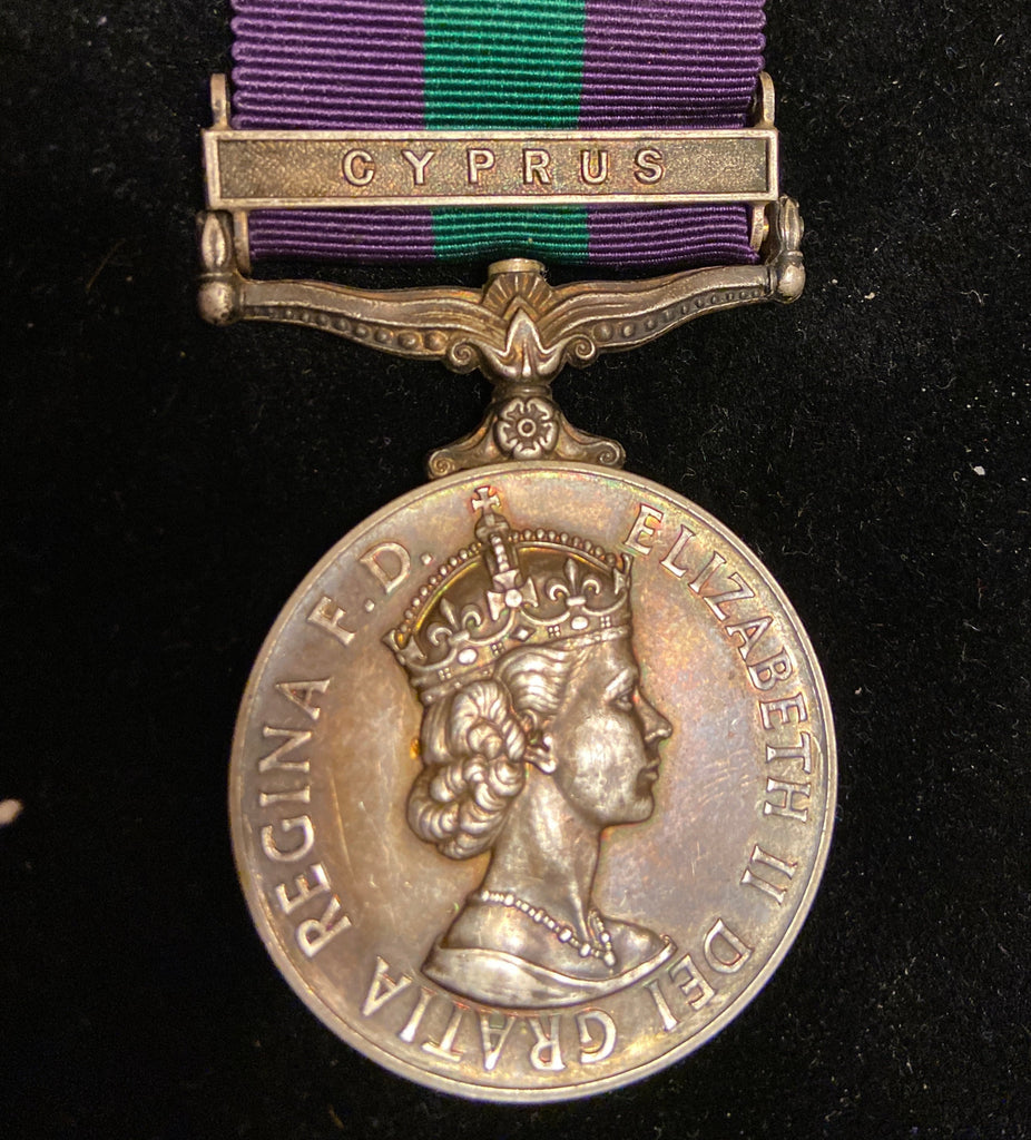 General Service Medal, Cyprus bar, to 5016379 Leading Aircraftman C. W. R. Dunn, R.A.F.