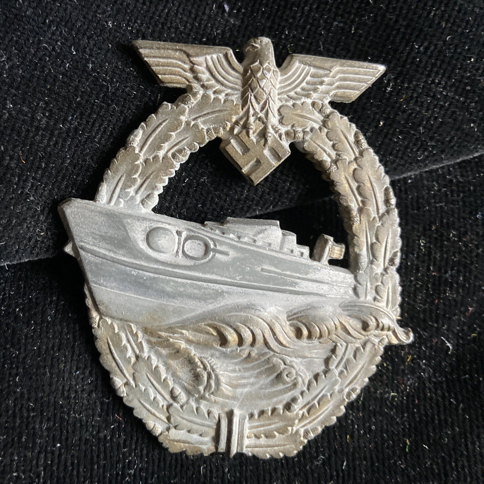 Nazi Germany, E-Boat Badge, maker marked A.S., late war type