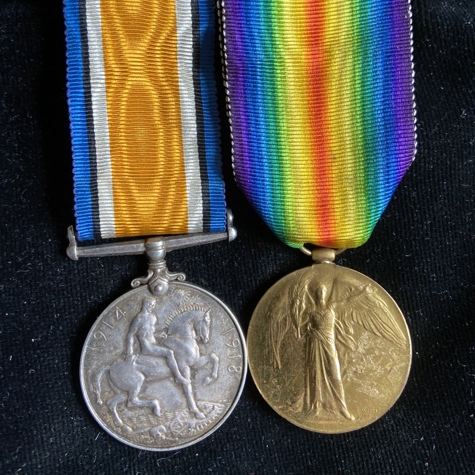 WW1 pair to 1428 Pte. W. Denson, Cheshire Yeomanry