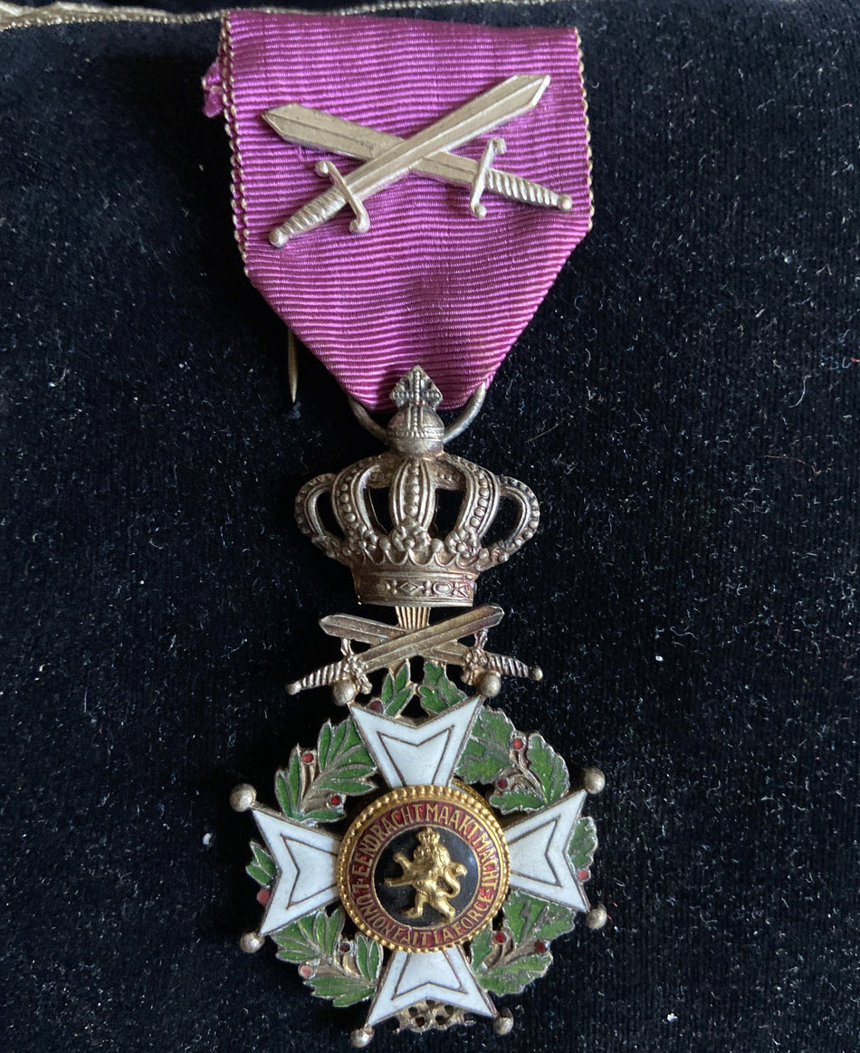 Belgium, Order of Leopold, knight's badge with swords, military