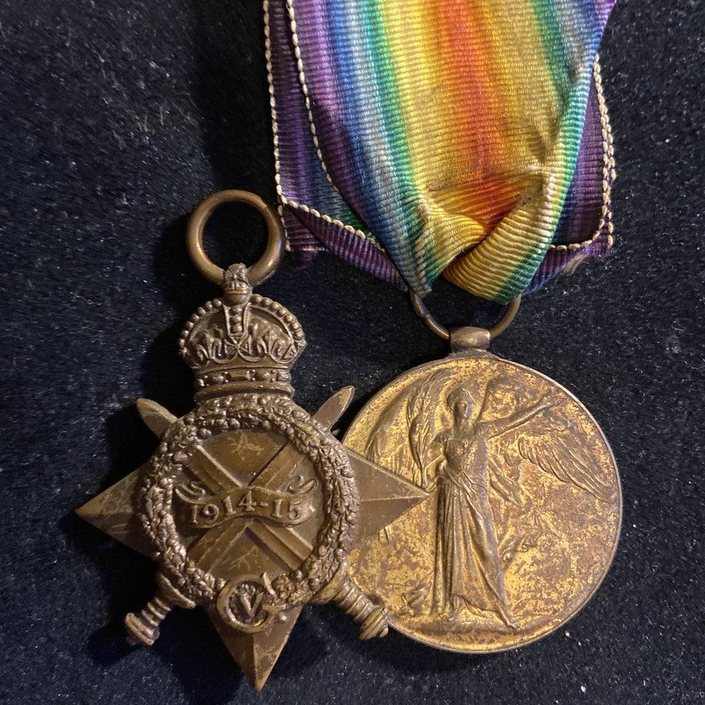 WW1 pair to L-20209 Driver Arthur Childs, Royal Field Artillery. Served in France 12/12/1915