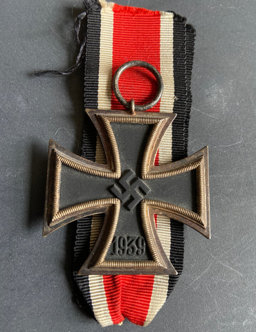 Nazi Germany, Iron Cross, unmarked, nice tone, with original ribbon