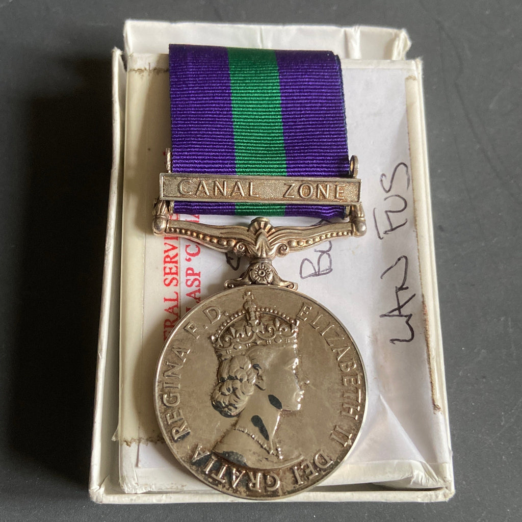 General Service Medal, Canal Zone bar, to 21012535 Corporal G. E. Buxton, Lancashire Fusiliers