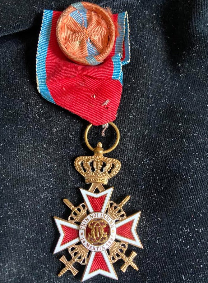 Romania, Order of the Crown with swords, officer class, military, in use until WW2