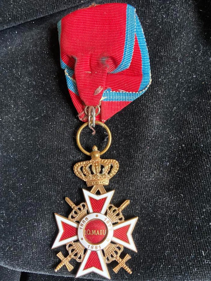 Romania, Order of the Crown with swords, officer class, military, in use until WW2