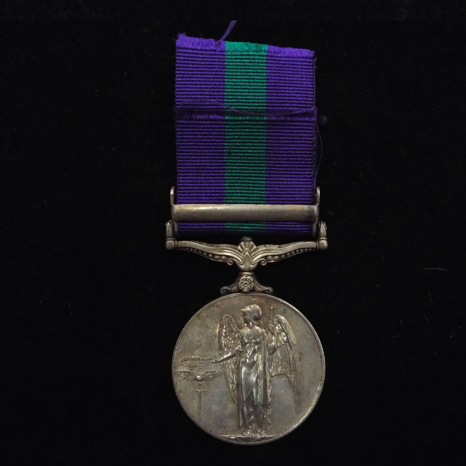 General Service Medal (Malaya clasp) to 22959031 Cpl. J. Leonard, R.W.Fus.