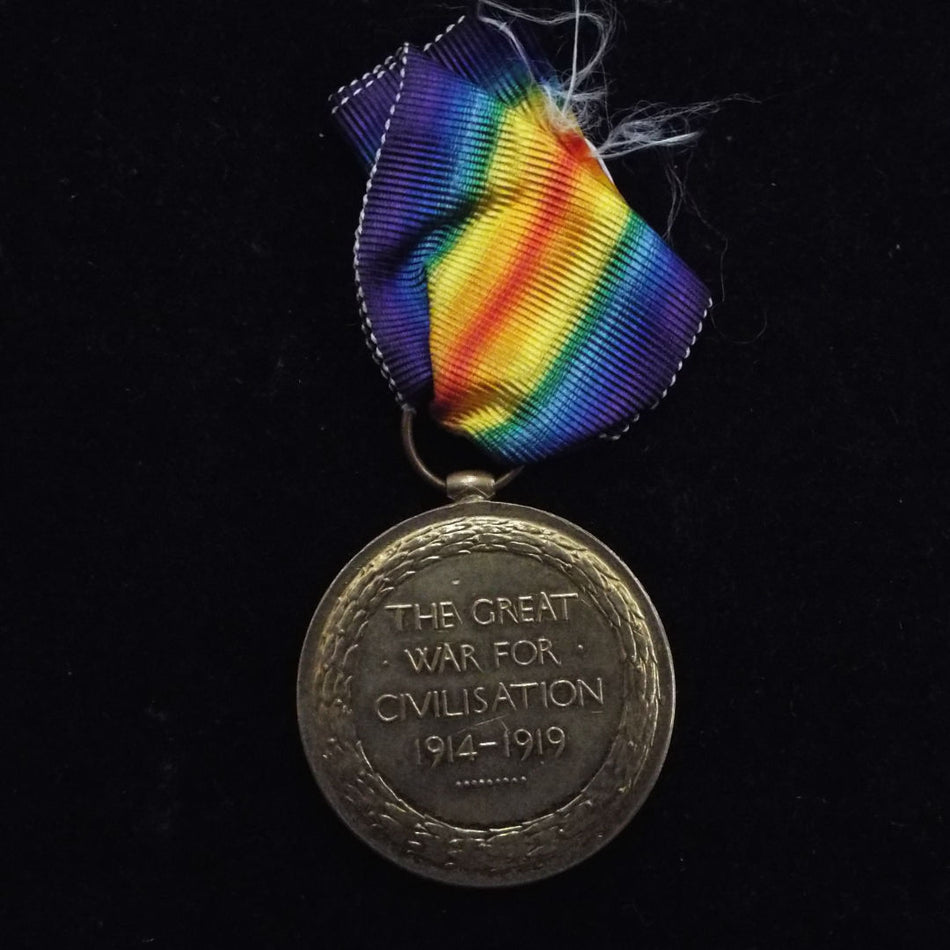 Victory Medal to M2-101738 Pte. John Kearns, A.S.C. (later 647156 Labour Corps) with copy papers